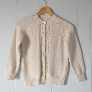 Beautiful White Hand Knit Cardigan